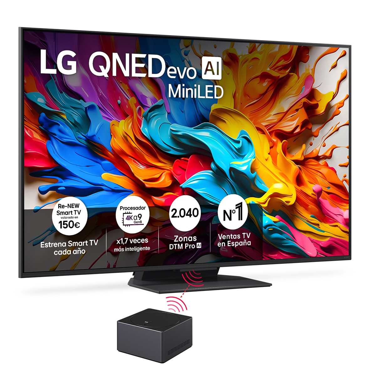 TV QNED evo MiniLED AI 164cm (65") LG 65QNED9MA6B, 4K inalámbrico, Smart TV Negro-1