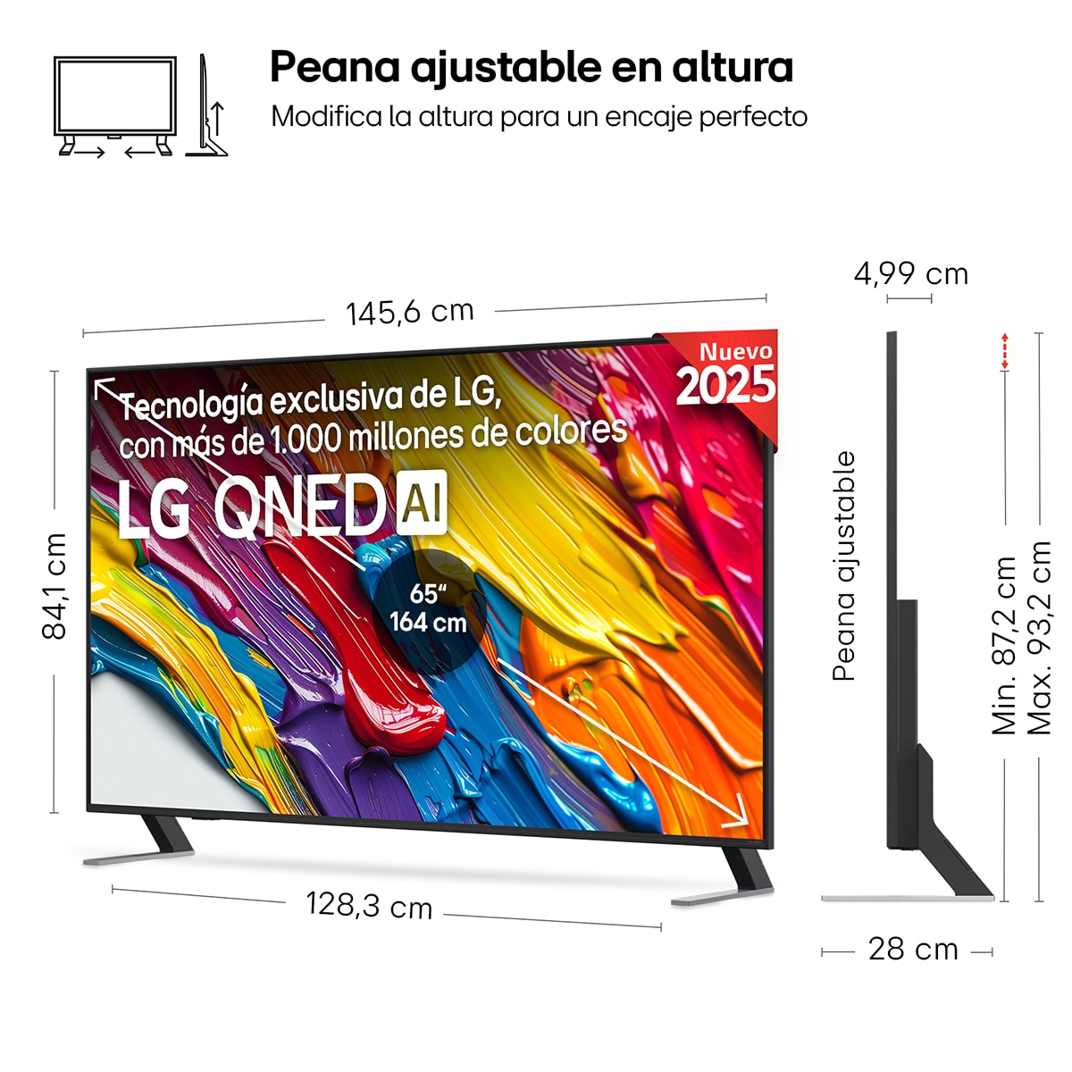 TV QNED AI 164cm (65") LG 65QNED84A6C, 4K Smart TV Negro-2
