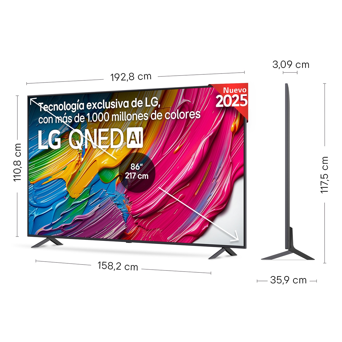 TV QNED AI 217cm (86") LG 86QNED80A6A, 4K Smart TV Negro-2