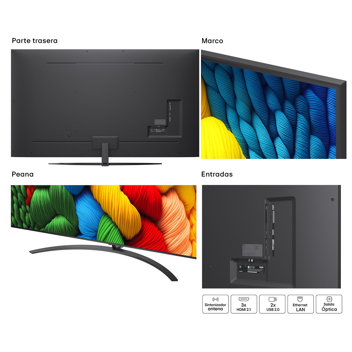 TV LED NanoCell AI 217cm (86") LG 86NANO81A6A, 4K Smart TV Negro-17