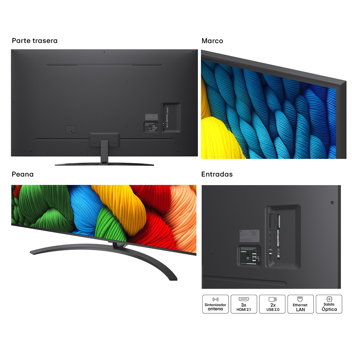 TV LED NanoCell AI 189cm (75") LG 75NANO81A6A, 4K Smart TV Negro-17