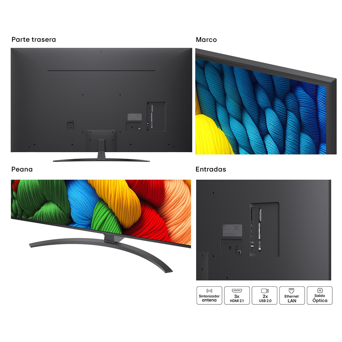 TV LED NanoCell AI 164cm (65") LG 65NANO81A6A, 4K Smart TV Negro-17