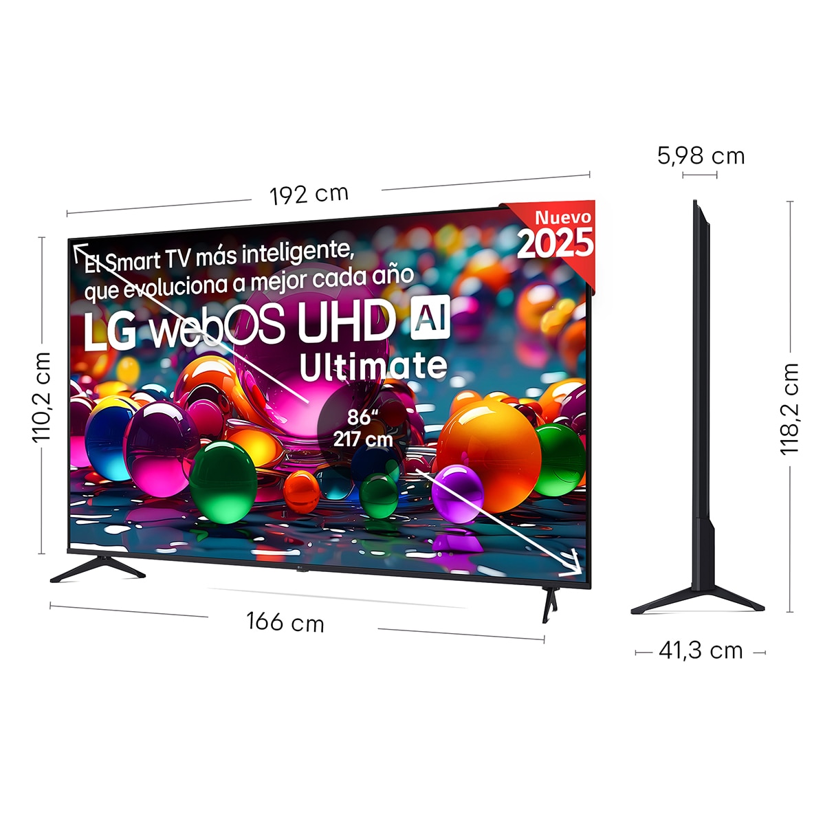 TV LED 217cm (86") LG UHD Ultimate AI 86UA75006LA, 4K Smart TV Negro-2