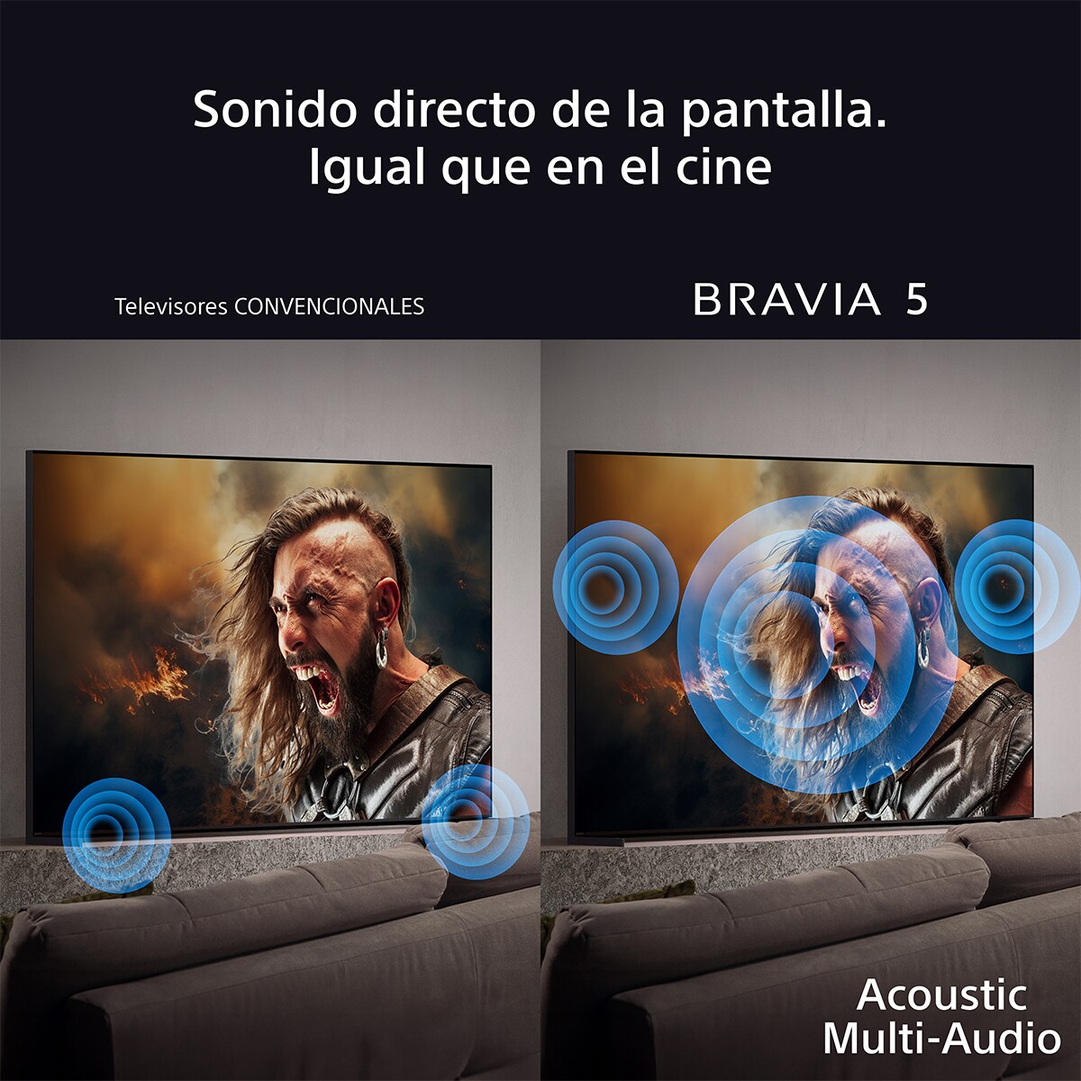 TV 75" Sony BRAVIA 5 K75XR55BP Mini LED, 4K HDR, 120Hz, Google TV, Smart TV, Procesador AI XR, Acoustic MultiAudio, Dolby Vision, Dolby Atmos 5