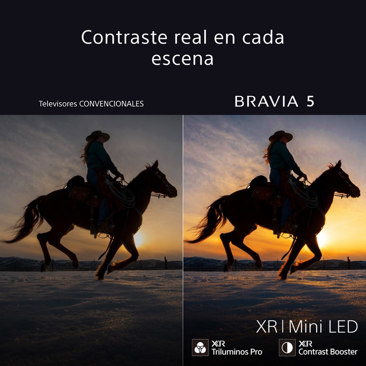 TV 98" Sony BRAVIA 5 K98XR55BP Mini LED, 4K HDR, Google TV, Smart TV, Procesador AI XR, Acoustic MultiAudio. Dolby Vision, Dolby Atmos, Game Menu 4