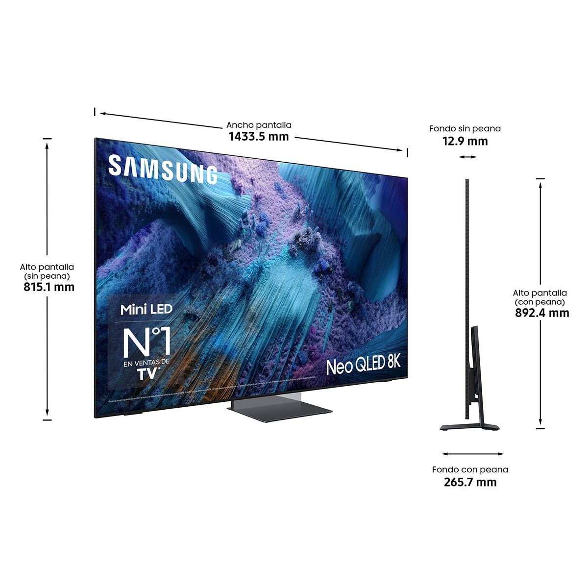 TV Neo QLED MiniLED 163cm (65") Samsung TQ65QN990FTXXC 8K MiniLED Vision AI Smart TV Negro-2