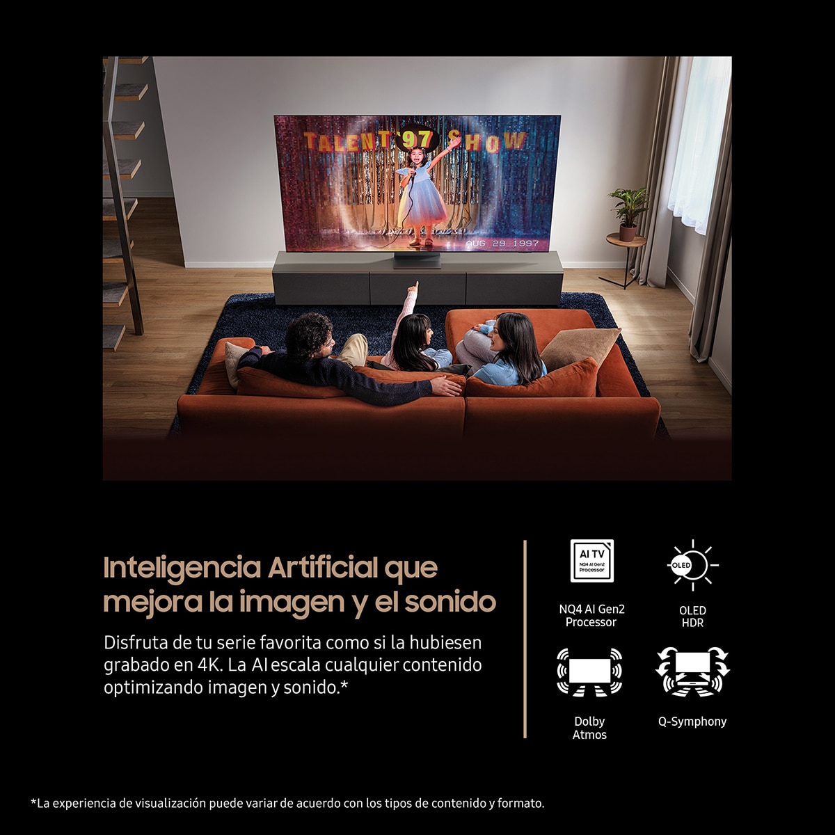 TV OLED 209cm (83") Samsung TQ83S85FAEXXC 4K Vision AI PANTONE Smart TV Negro-3