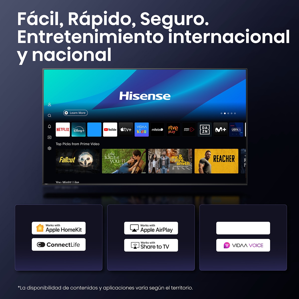 TV MiniLED 254 cm (100") Hisense 100U7Q, UHD 4K, Smart TV Metal / Negro-9