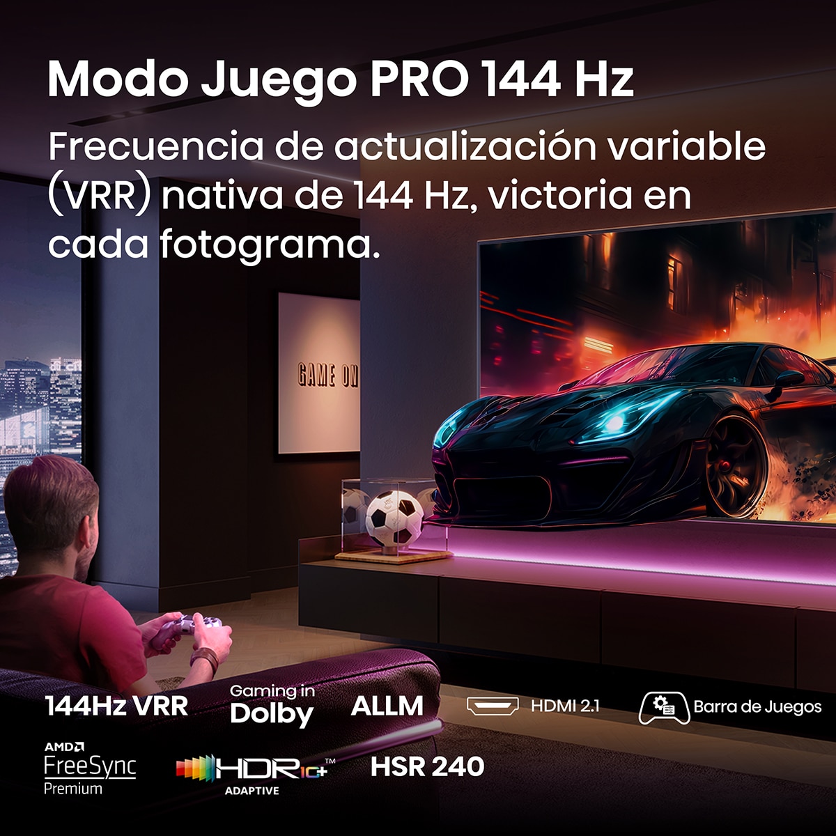TV QLED 189 cm (75") Hisense 75E7Q Pro, UHD 4K, Smart TV Gris carbón-4