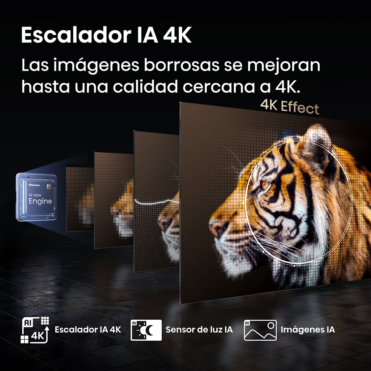 TV QLED 189 cm (75") Hisense 75E7Q Pro, UHD 4K, Smart TV Gris carbón-6
