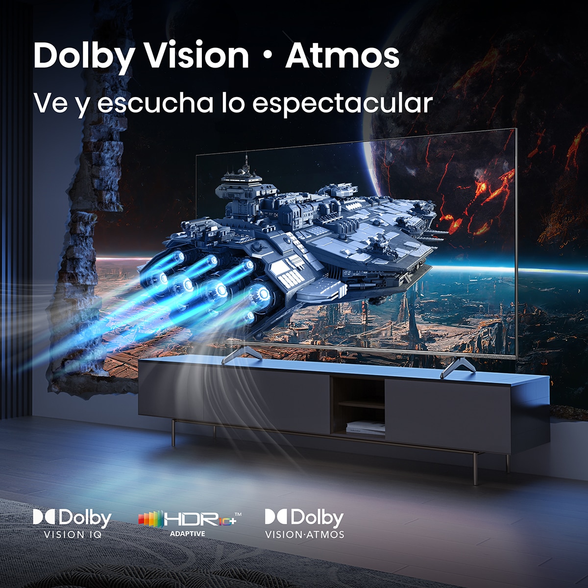 TV QLED 189 cm (75") Hisense 75E7Q Pro, UHD 4K, Smart TV Gris carbón-8