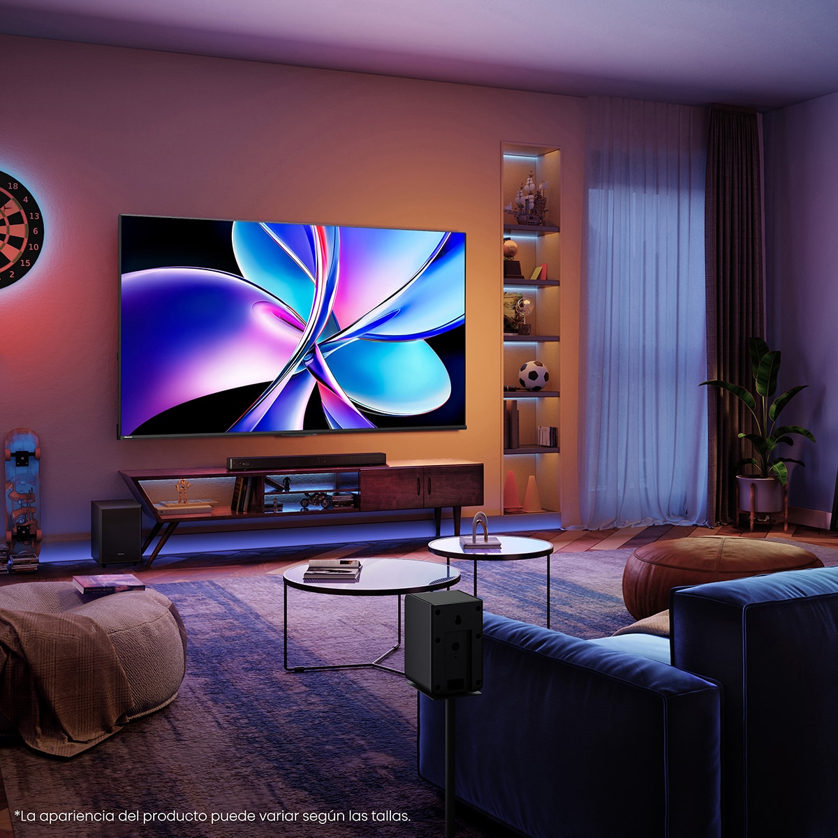 TV QLED 164 cm (65") Hisense 65E7Q Pro, UHD 4K, Smart TV Gris carbón-13