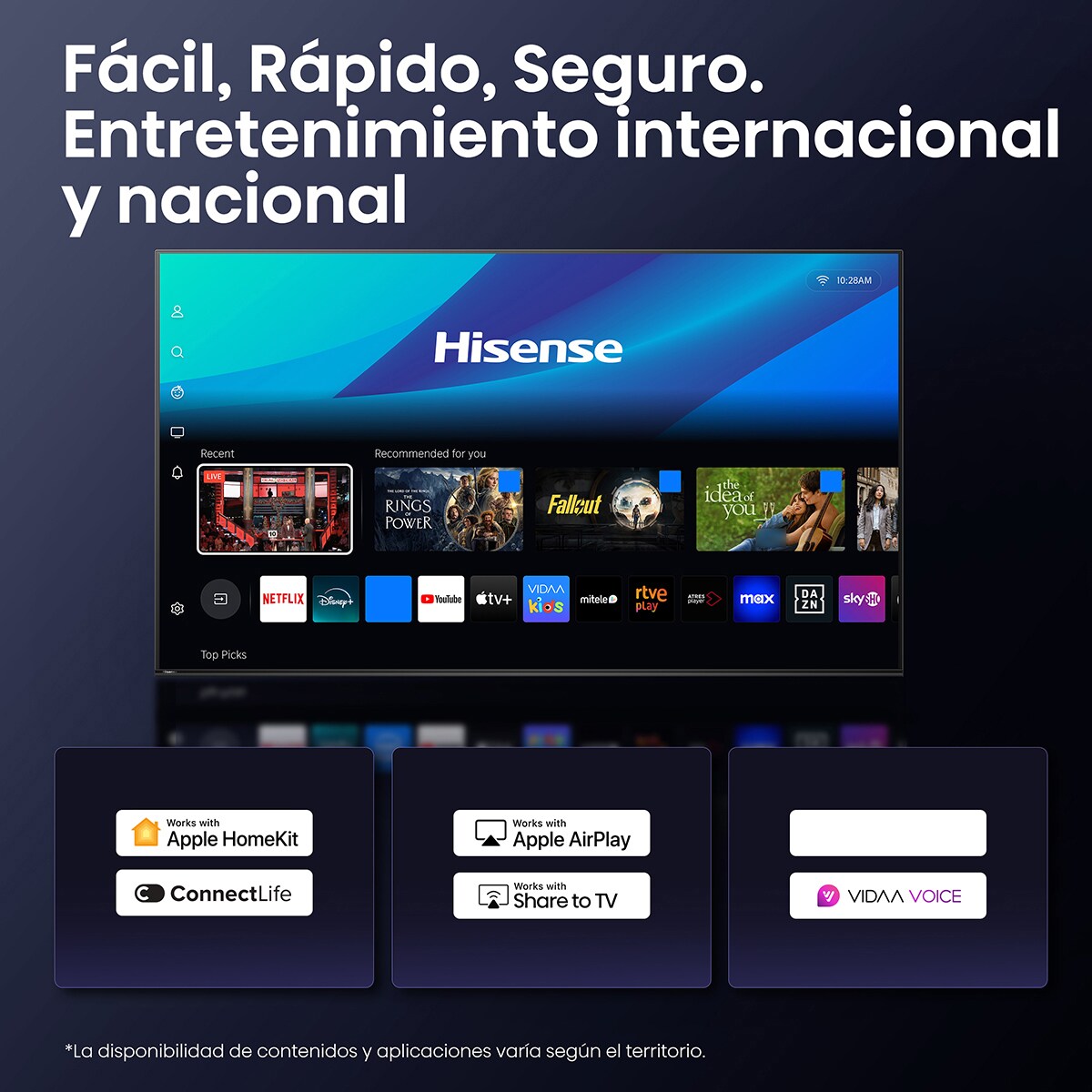 TV QLED 215 cm (85") Hisense 85E7Q, UHD 4K, Smart TV Negro-9