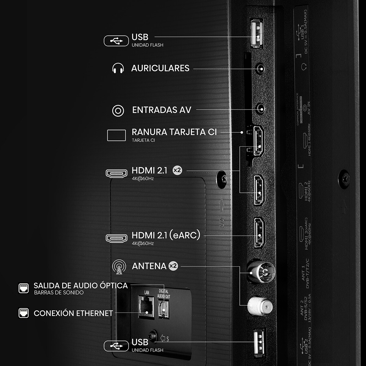TV QLED 215 cm (85") Hisense 85E7Q, UHD 4K, Smart TV Negro-12