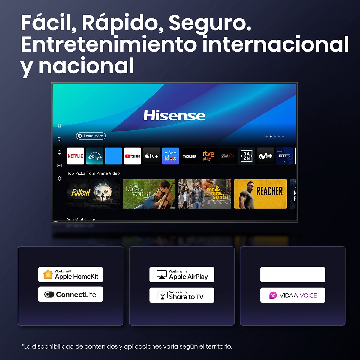 TV LED 164 cm (65") Hisense 65A6Q, UHD 4K, Smart TV Negro-8