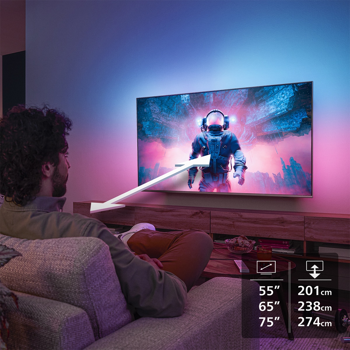 TV QD-MiniLED 164 cm (65") Philips Ambilight 65MLED920/12 UHD 4K, Dolby Vision y Dolby Atmos, Titan OS, Smart TV Negro-15