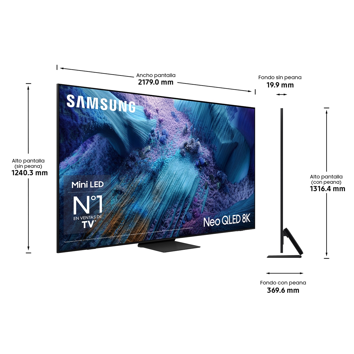 TV Neo QLED Mini LED 249cm (98") Samsung TQ98QN990FTXXC 8K Mini LED Vision AI Smart TV Negro-2