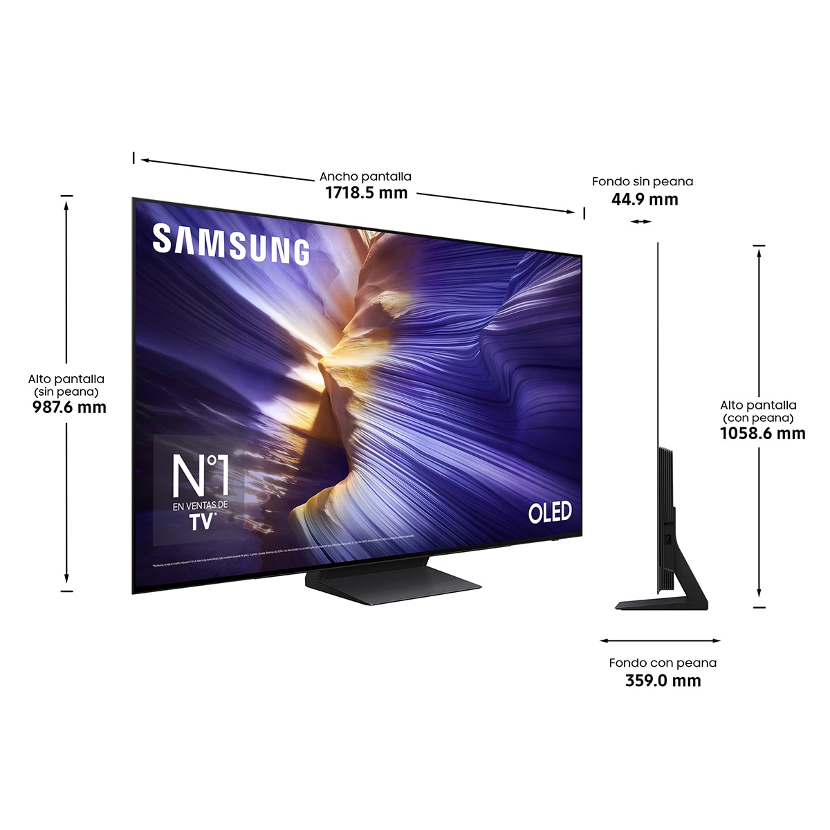 TV OLED 195cm (77") Samsung TQ77S93FAEXXC 4K Vision AI PANTONE Smart TV Negro-2