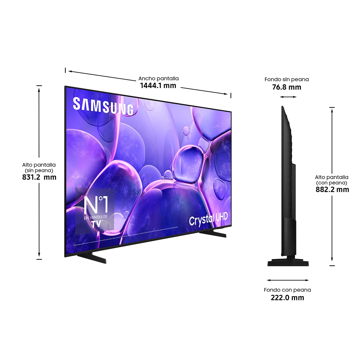 TV LED 163cm (65") Samsung Crystal TU65U8075FUXXC 4K Smart TV Negro-2