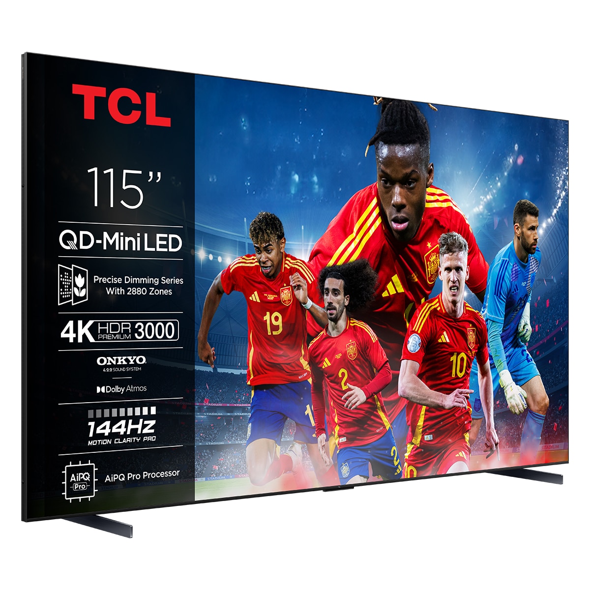 Imagen 0 de TV QD-Mini LED 292,1 cm (115") TCL 115C7K, 4K HDR Premium 3000, Smart TV con Google TV, control por voz, con soporte de pared incluido