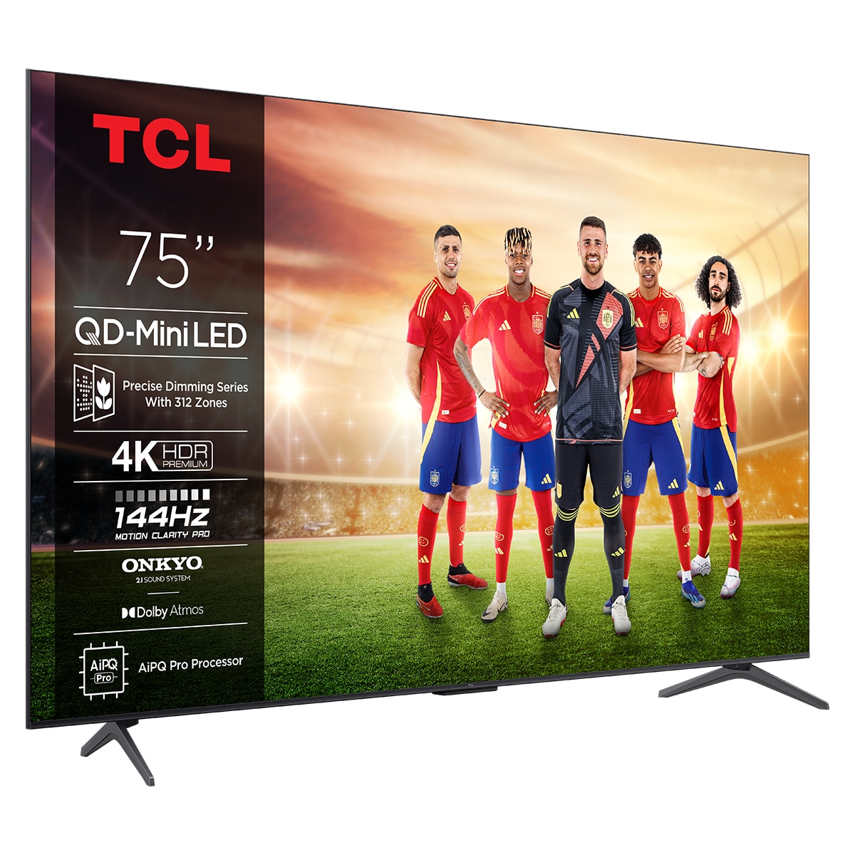 TV QD-Mini LED 190,5 cm (75") TCL 75C6K, 4K HDR Premium, Smart TV con tecnología Google TV, compatible con Asistentes de voz Titanio-1