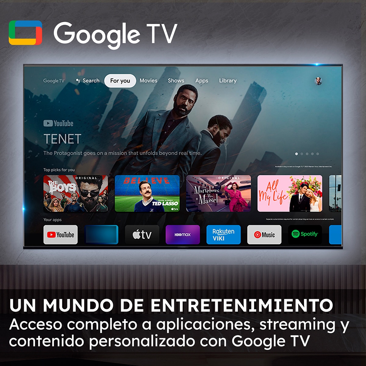 TV QLED 189 cm (75") Haier H75S80FUX UHD 4K, Peana central, Smart Google TV, HDR10, Gaming 120Hz, Dolby Audio Negro-5