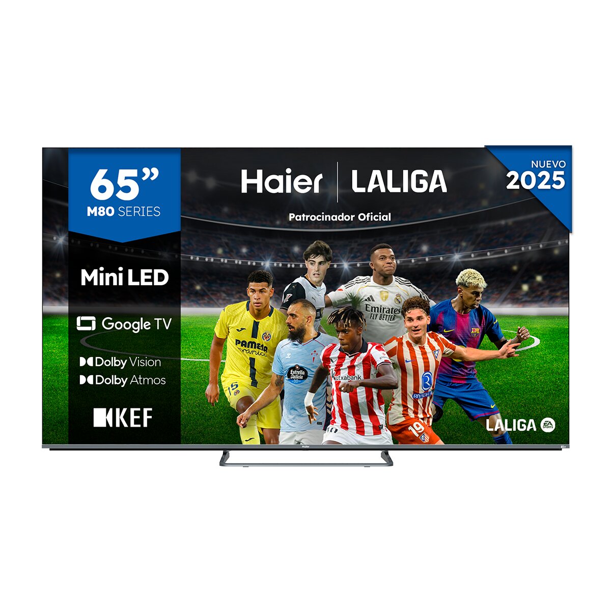 Imagen 0 de TV MiniLED 165 cm (65") Haier H65M80FUX UHD 4K, Peana Central, Smart Google TV, HDR10, Sonido KEF 2.1