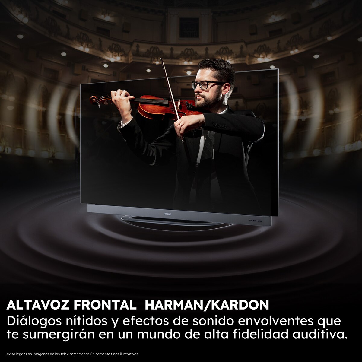 TV OLED 165 cm (65") Haier H65C95EUX, 144 Hz, UHD 4K, Smart Google TV, HDR10+, Dolby Vision, Dolby Atmos con Harman Kardon Metálico-4