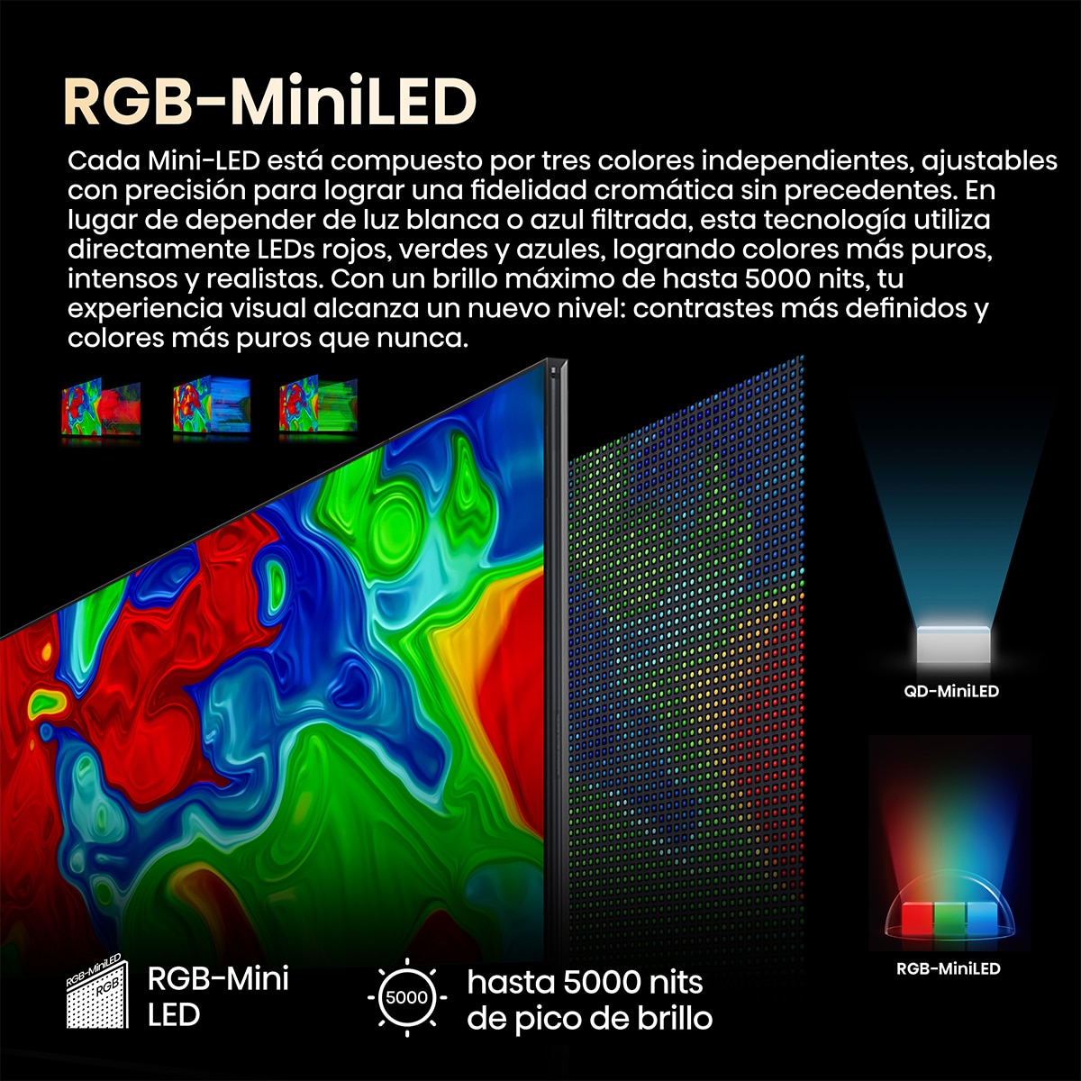 TV RGB Mini LED 253cm (100") Hisense 100UXQ, UHD 4K, Smart TV con IA Aluminio / Gris carbón-6