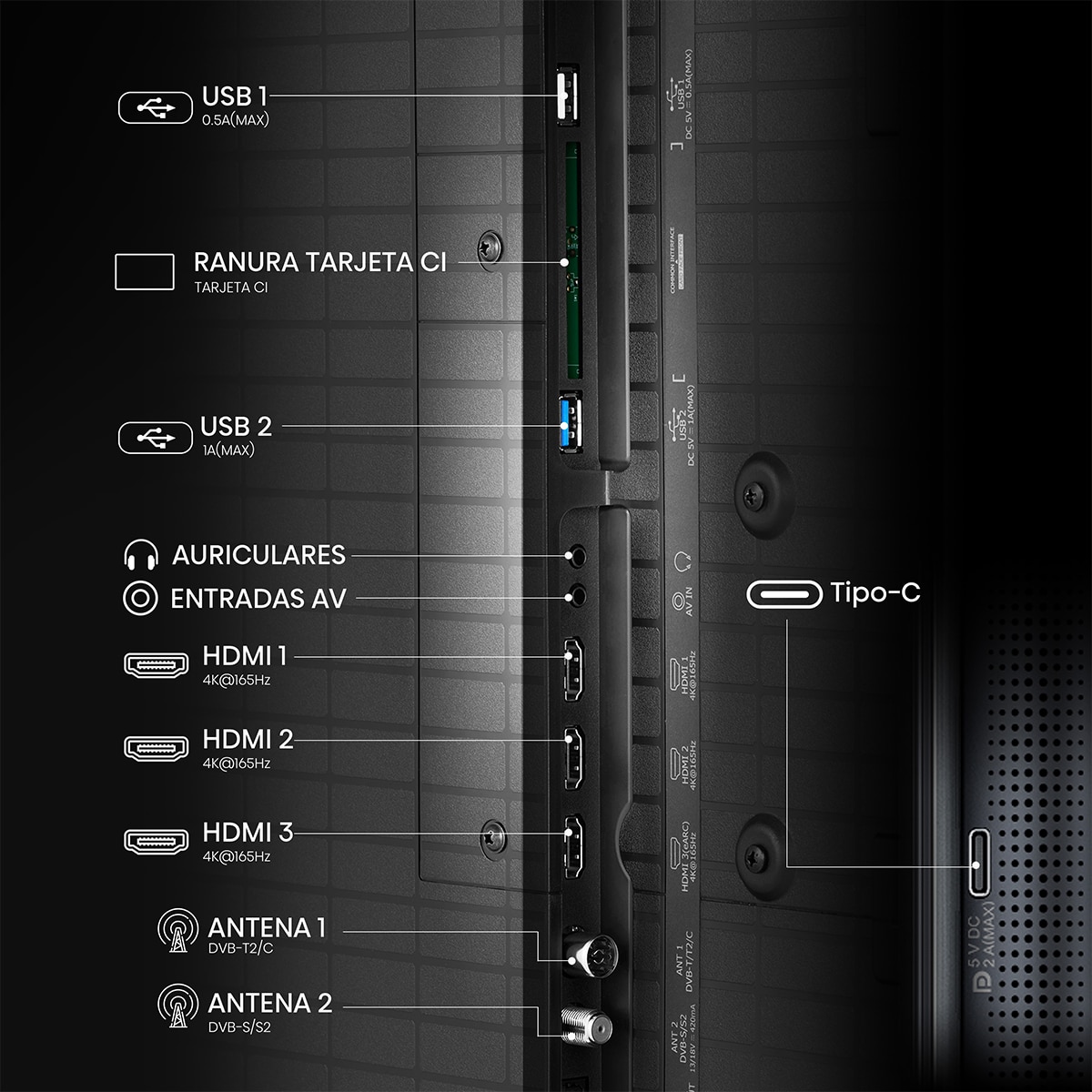 TV RGB Mini LED 253cm (100") Hisense 100UXQ, UHD 4K, Smart TV con IA Aluminio / Gris carbón-15