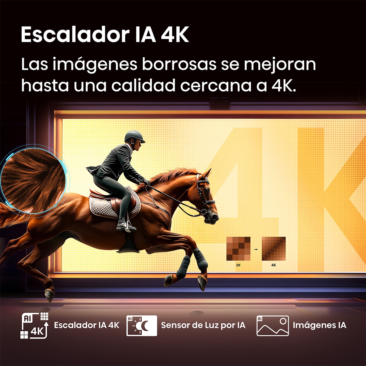 TV QLED 248cm (98") Hisense 98E7Q, UHD 4K, Smart TV con IA Negro-7