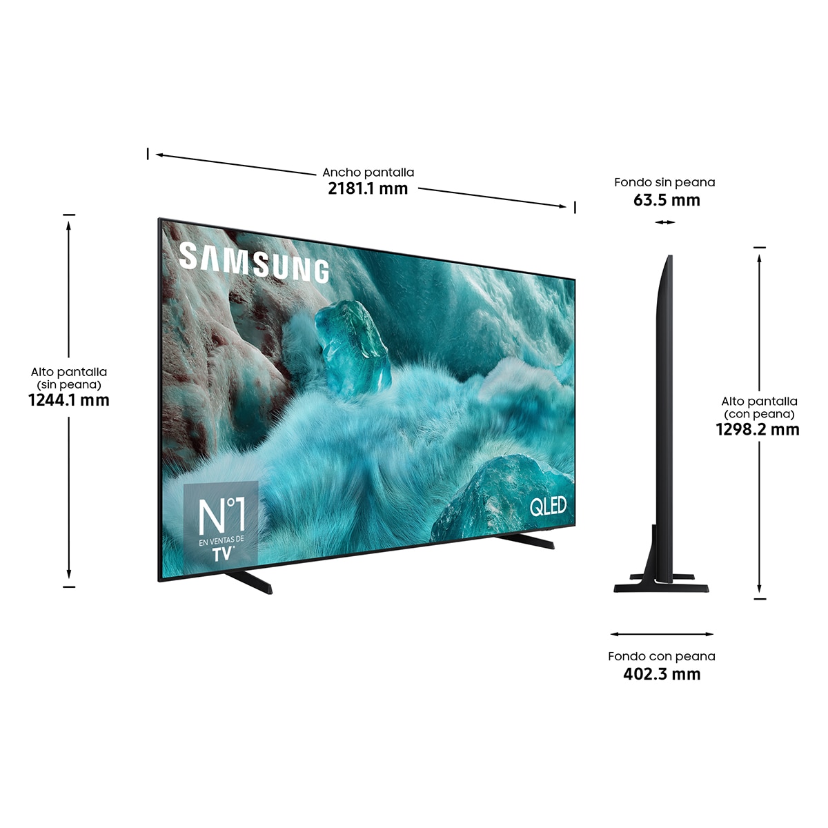 TV QLED 248,9cm (98") Samsung TQ98Q7F, UHD 4K, Upscaling, Smart TV con Inteligencia Artificial Negro-2