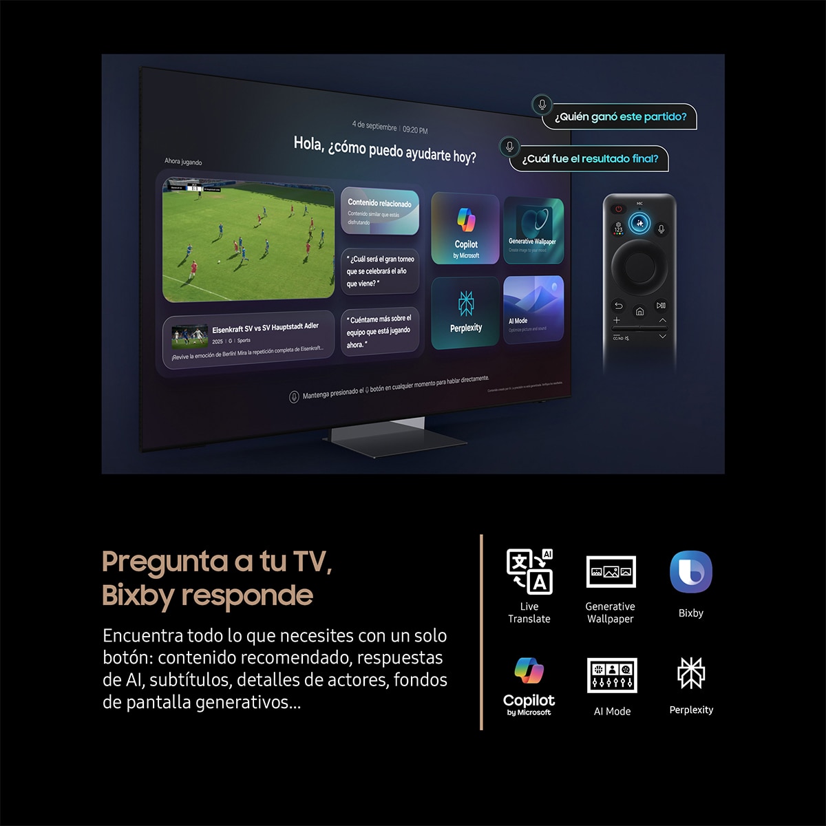 TV Micro RGB 292cm (115") Samsung MRE115MR95FXXC 4K AI Upscaling Pro con Inteligencia Artificial Smart TV Negro-4