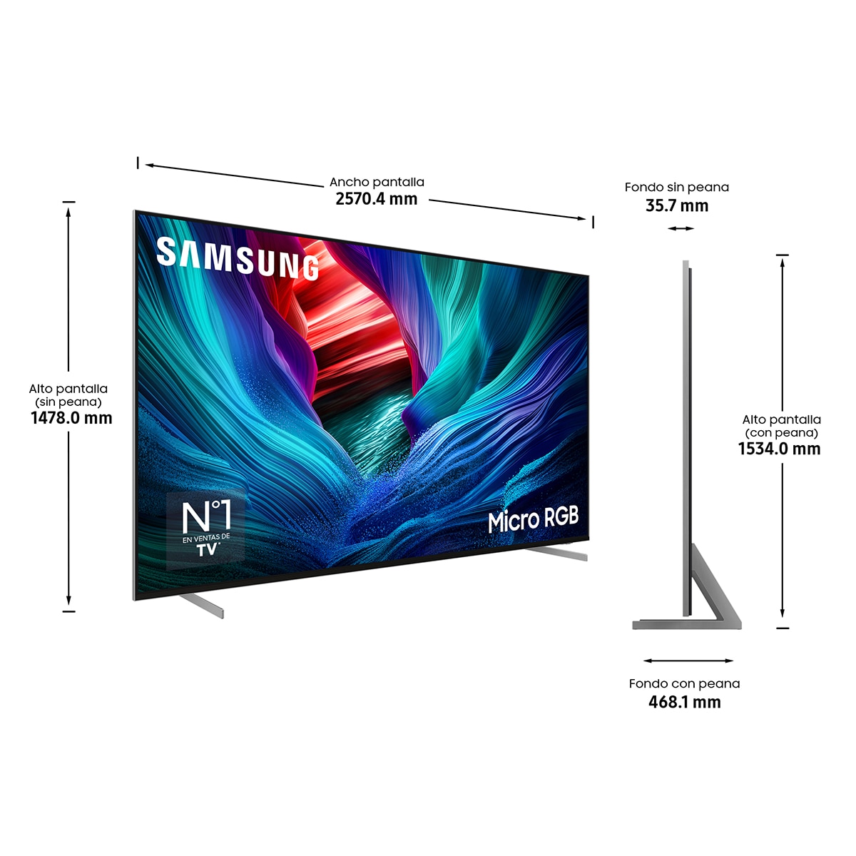 TV Micro RGB 292cm (115") Samsung MRE115MR95FXXC 4K AI Upscaling Pro con Inteligencia Artificial Smart TV Negro-8