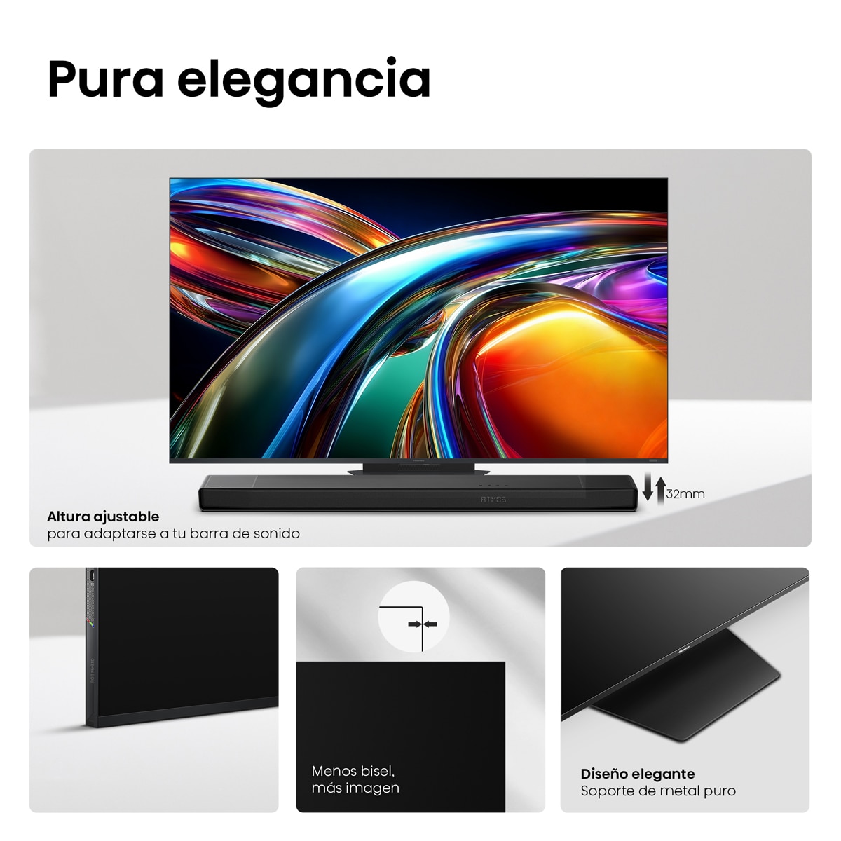 TV RGB Mini LED 65"(164 cm) Hisense 65UR9S UHD 4K Smart TV con IA Aluminio / Gris carbón-9