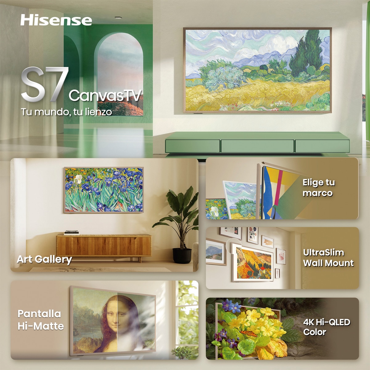TV HI-QLED 65" (164 cm) Hisense 65S7S UHD 4K Smart TV con IA Gris carbón-3