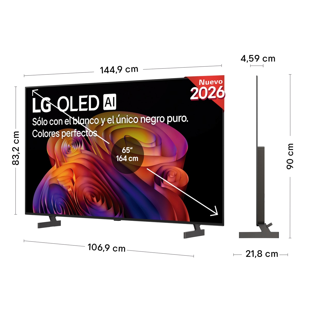TV OLED 164 cm (65") LG OLED65B6ELC 4K, Smart TV, AI, B6 Gris oscuro / Negro-2