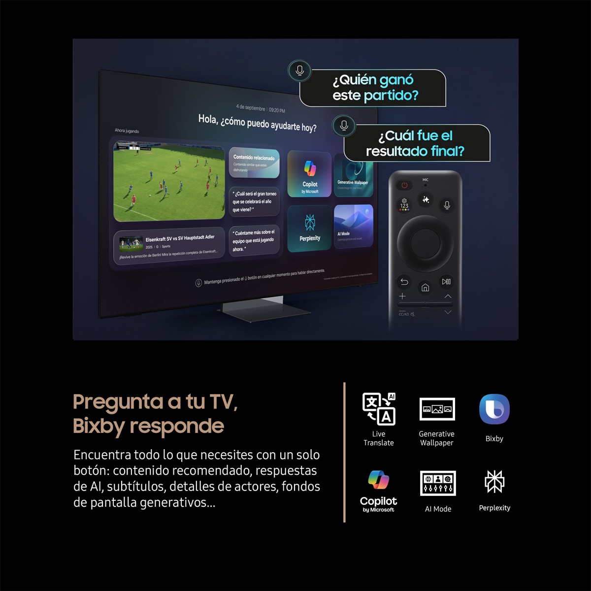 TV Neo QLED MINILED 4K 75" Samsung TQ75QN1EFAUXXC 4K AI Upscaling Pro con Inteligencia Artificial Smart TV Negro-4
