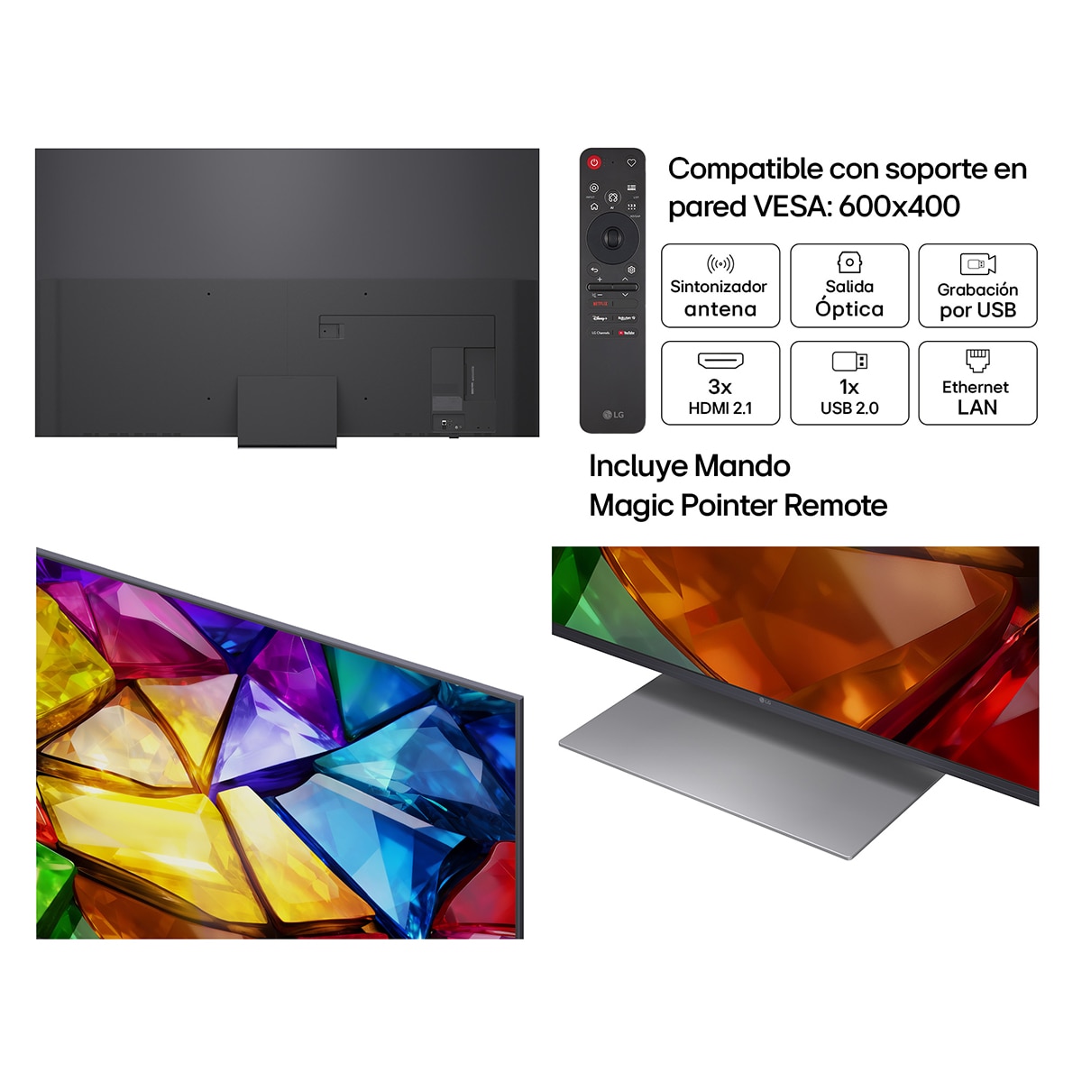TV RGB Mini LED 217 cm (86") LG 86MRGB88B6B 4K, Smart TV, AI, MRGB88 Gris oscuro / Negro-3