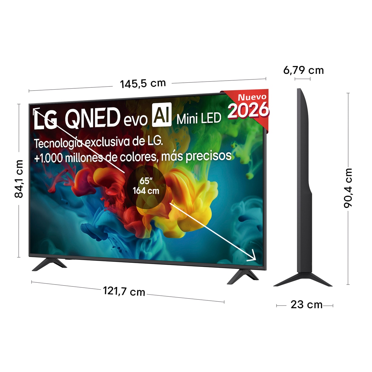 TV QNED evo Mini LED 164 cm (65") LG 65QNED82B6B 4K, Smart TV, AI, QNED82 - Gris oscuro / Negro Gris oscuro / Negro-2