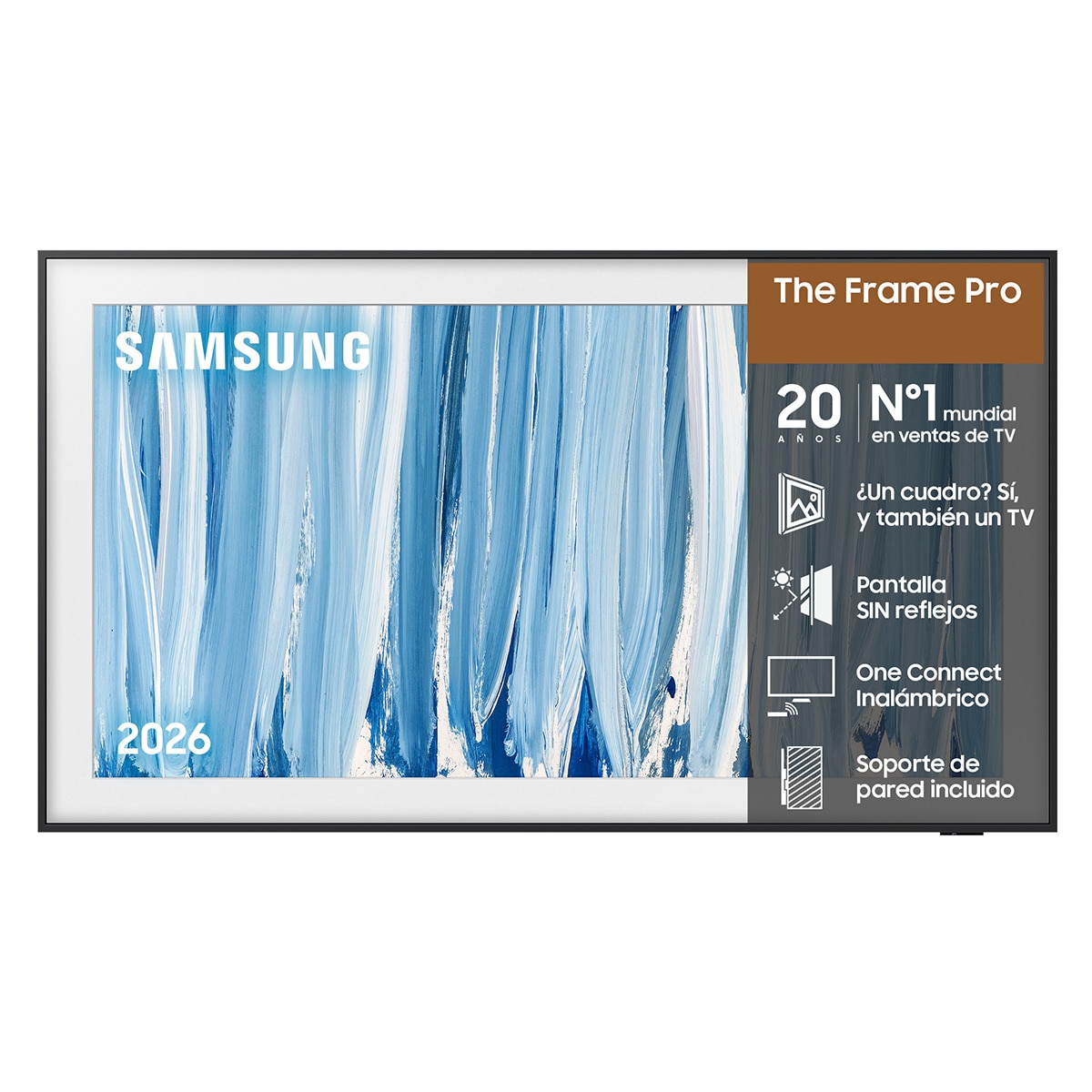 Samsung - TV Neo QLED Mini LED 189cm (75") Samsung The Frame Pro TQ75LS03HWUXXC 4K Smart TV Vision AI SIN reflejos. One connect Wireless y soport.