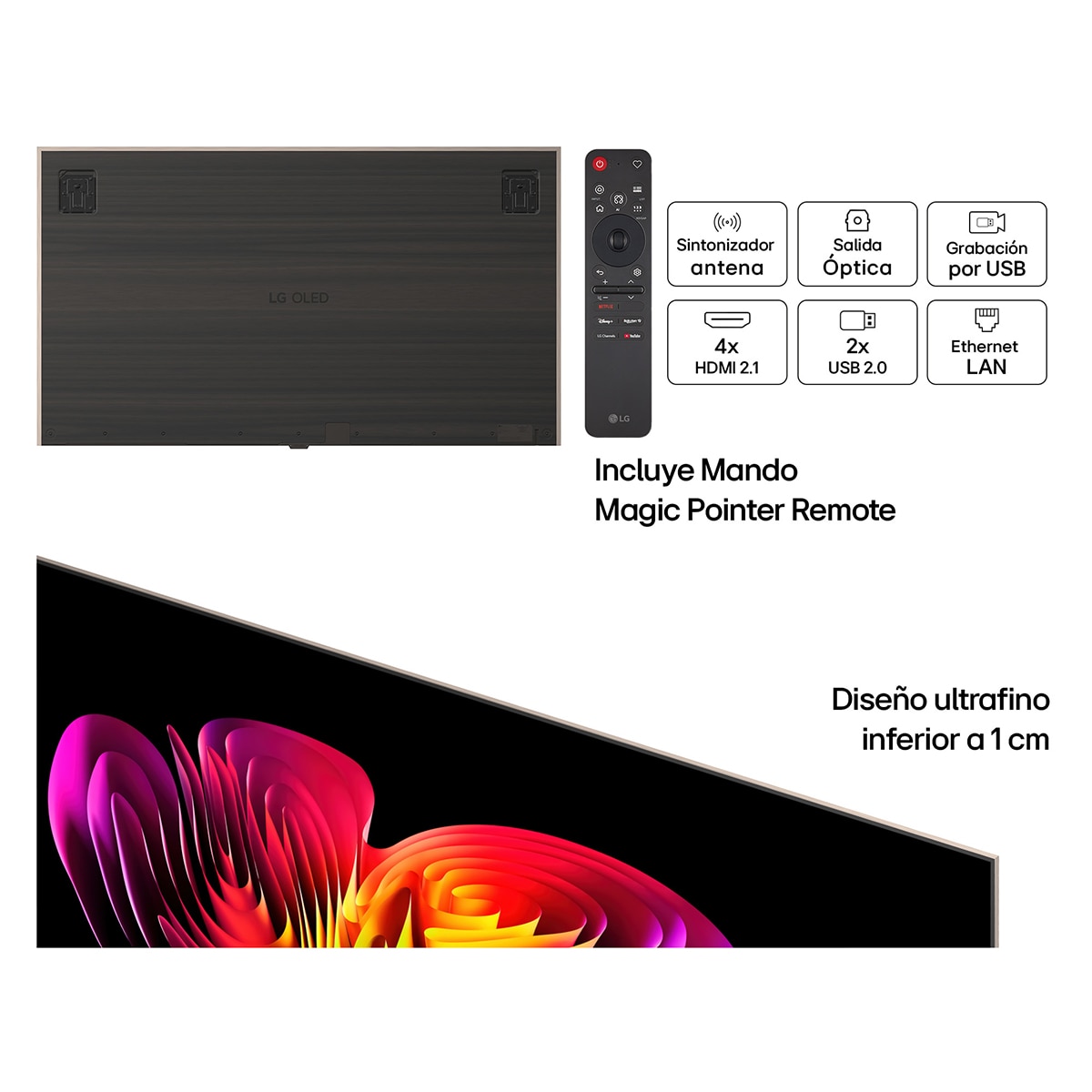 TV OLED evo 195 cm (77") LG OLED77W69LA 4K, Smart TV, AI, W6 - Gris oscuro / Negro Gris oscuro / Negro-3