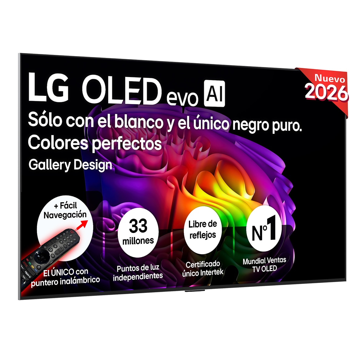 Imagen 0 de TV OLED evo 164 cm (65") LG OLED65G68LW 4K, Smart TV, AI, G6, soporte pared incluido