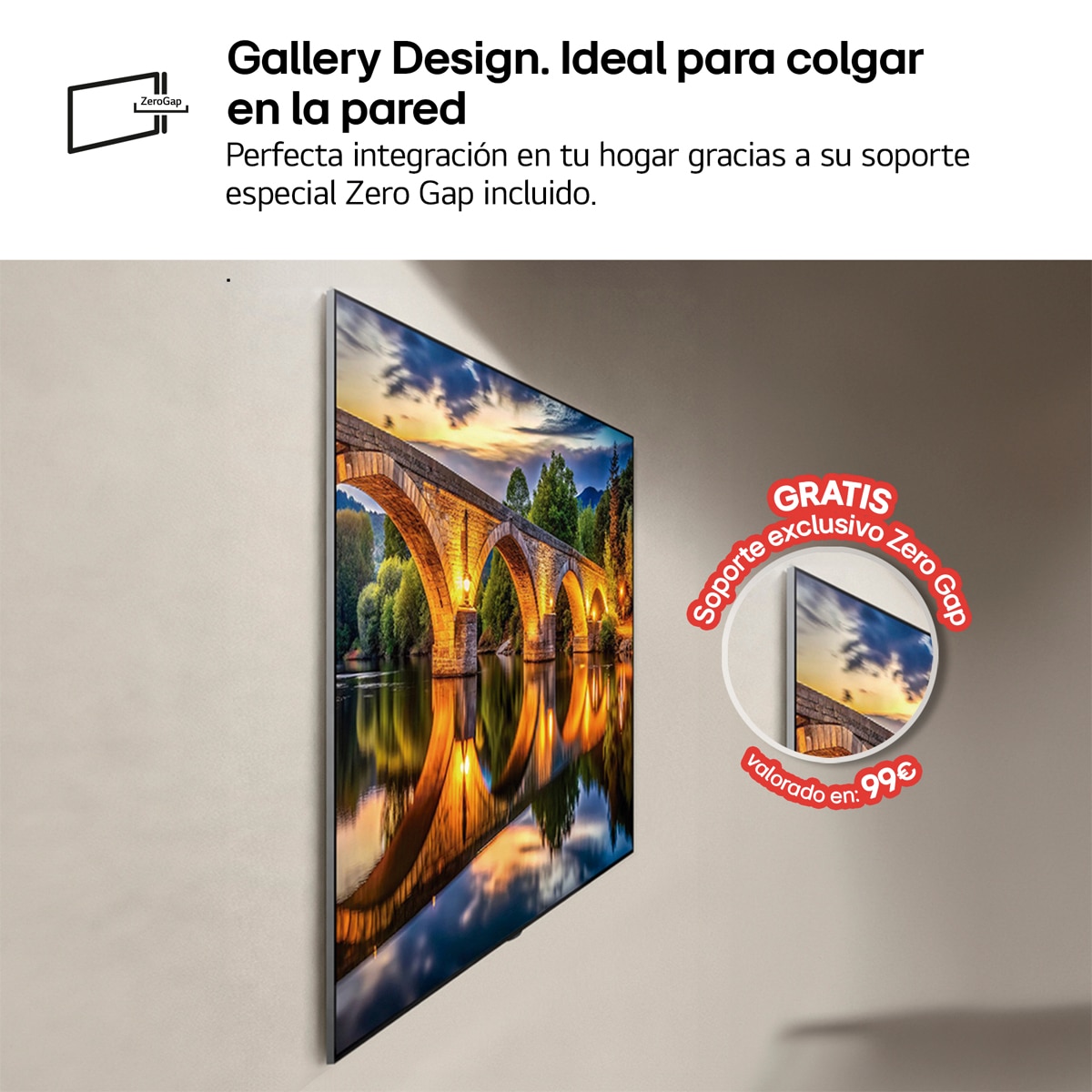 TV OLED evo 164 cm (65") LG OLED65G68LW 4K, Smart TV, AI, G6, soporte pared incluido Gris oscuro / Negro-6