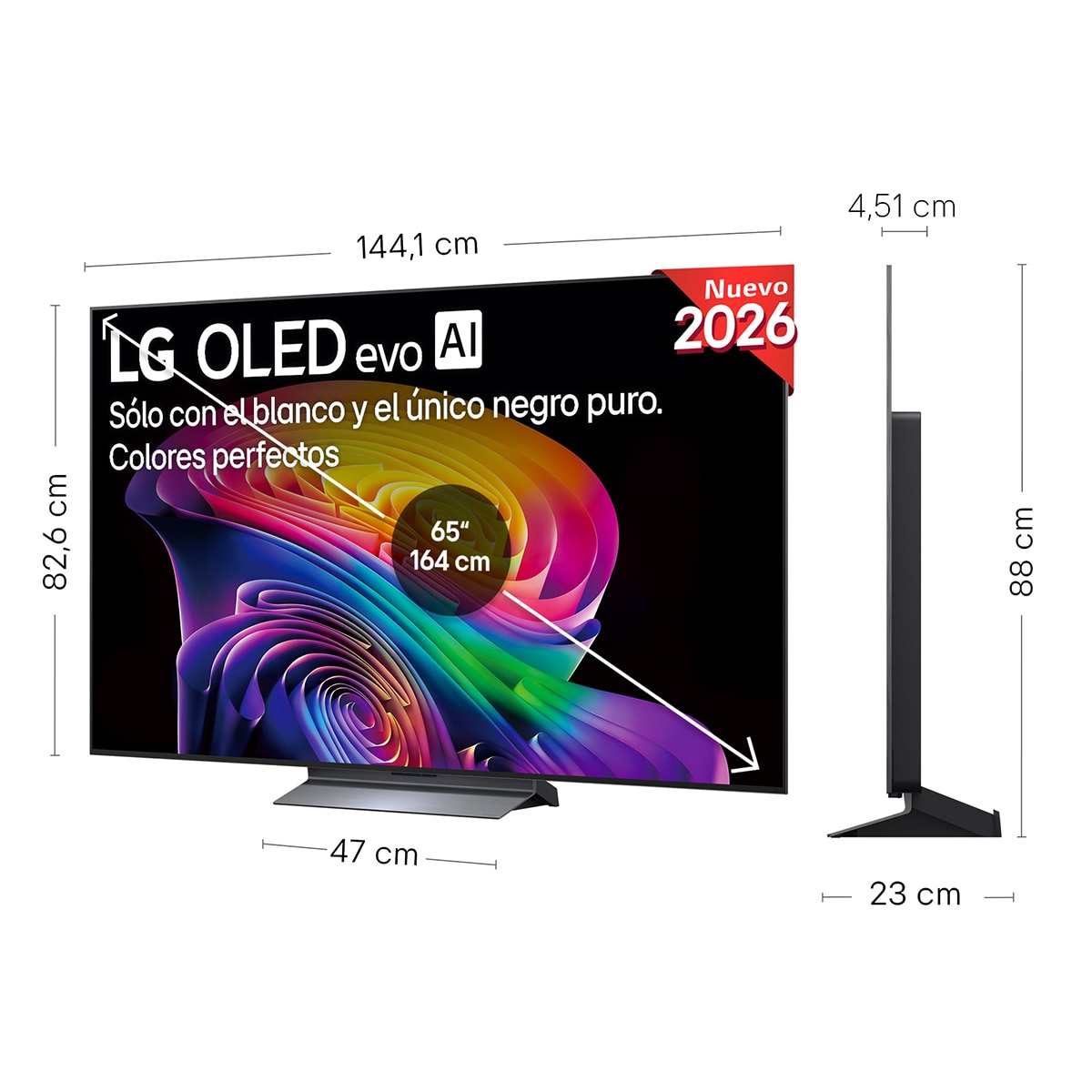 Smart TV LG OLED evo AI C6 164 cm(65") OLED65C6LB 4K 2026 Gris oscuro / Negro-2
