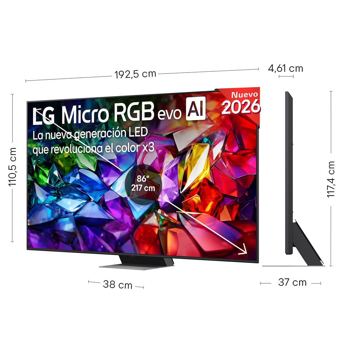 TV Micro RGB evo 217 cm (86") LG 86MRGB96B6B 4K, Smart TV, AI, MRGB96 - Gris oscuro / Negro Gris oscuro / Negro-2