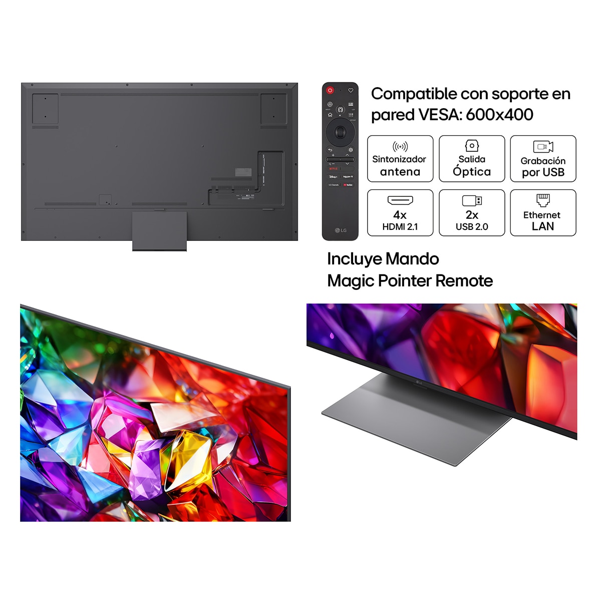 TV Micro RGB evo 217 cm (86") LG 86MRGB96B6B 4K, Smart TV, AI, MRGB96 - Gris oscuro / Negro Gris oscuro / Negro-3