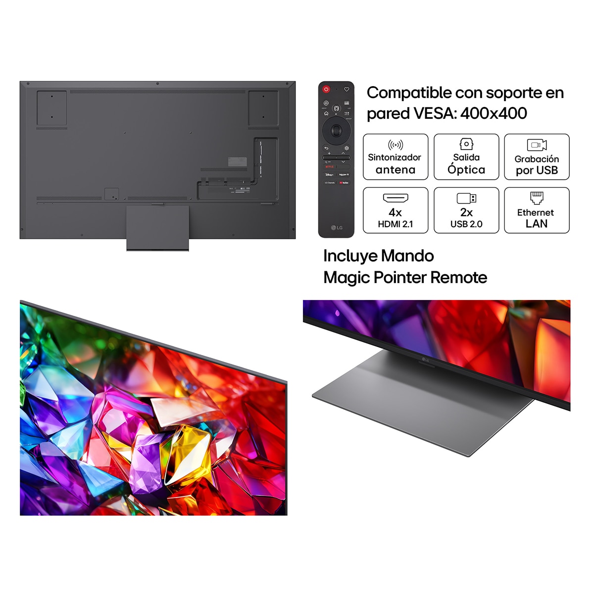 TV Micro RGB evo 189 cm (75") LG 75MRGB96B6B 4K, Smart TV, AI, MRGB96 - Gris oscuro / Negro Gris oscuro / Negro-3