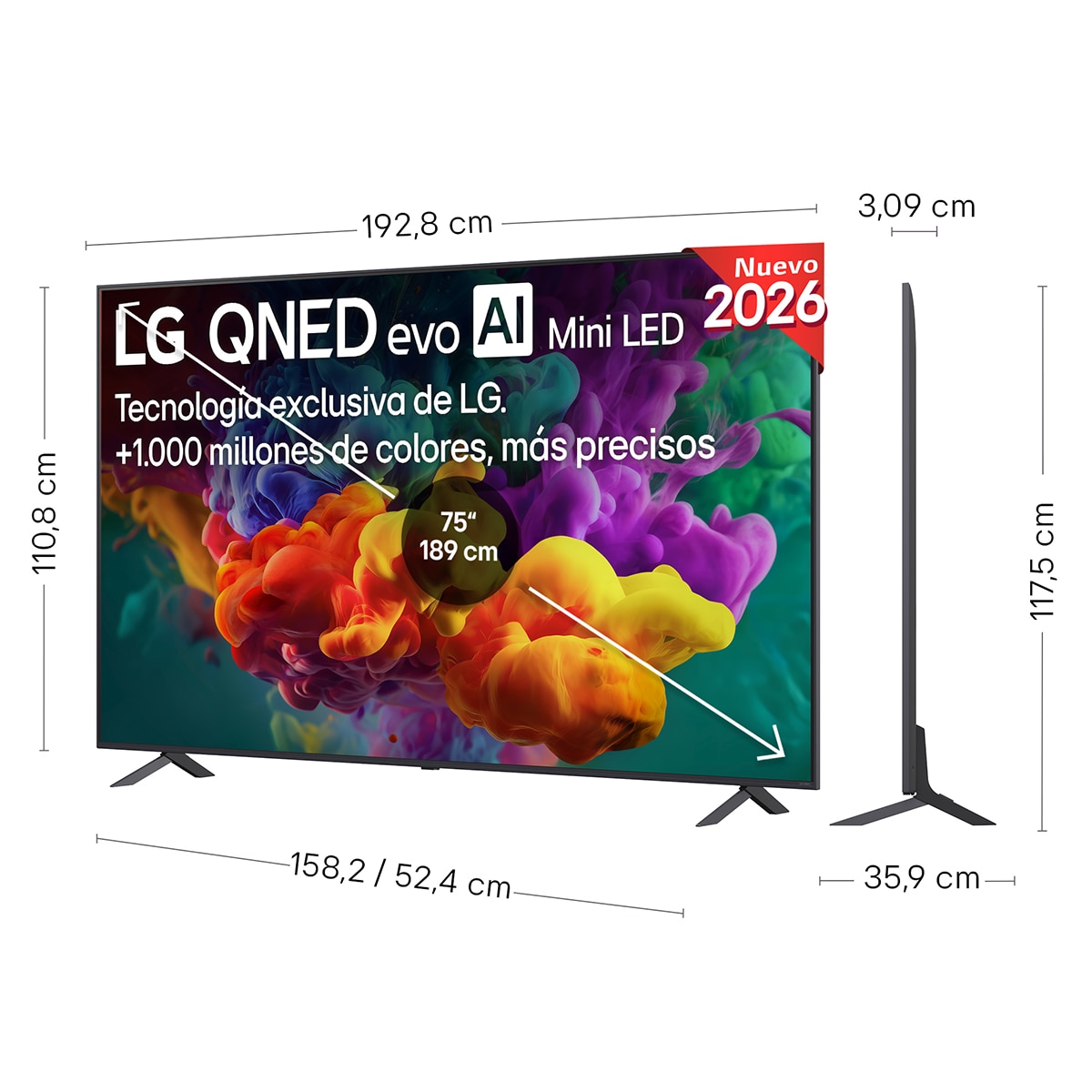 TV QNED evo Mini LED 217 cm (86") LG 86QNED85B6B 4K, Smart TV, AI, QNED85 Gris oscuro / Negro-2