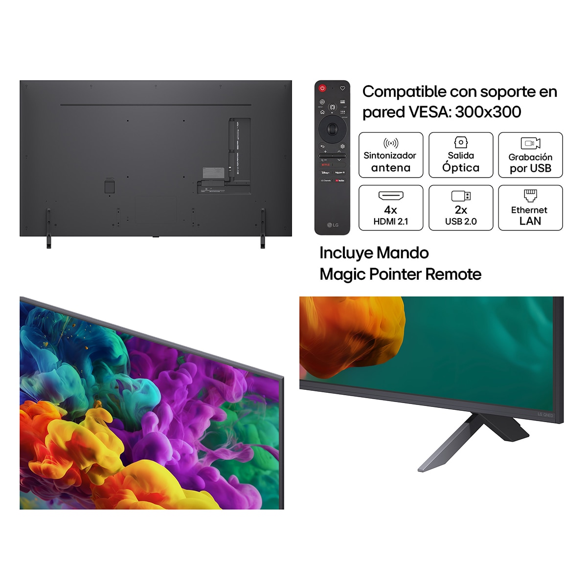 Smart TV LG QNED evo MiniLED AI QNED85 164 cm (65") 65QNED85B6B 4K 2026 Gris oscuro / Negro-3